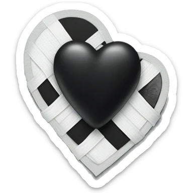 Black heart with bandage sticker