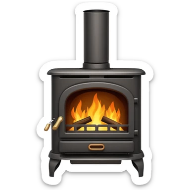 wood burning stove sticker