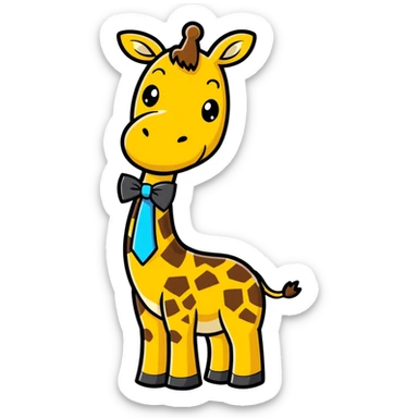 Giraffe wearing a bow tie while dancing  sticker
