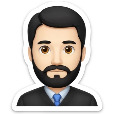 Professor in the la casa de papel TV show, with black hair and beard sticker