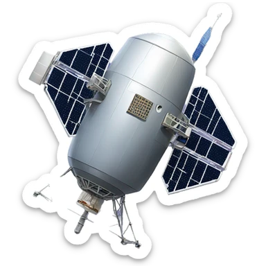 artificial satellite with radio antenna controlled by artificial intelligence sticker