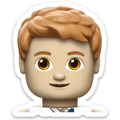 Lego minifig white skin red short hair sticker