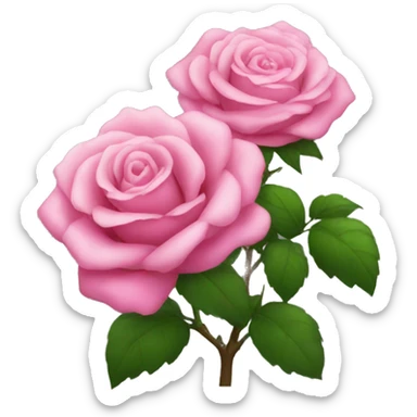pink rose bush sticker