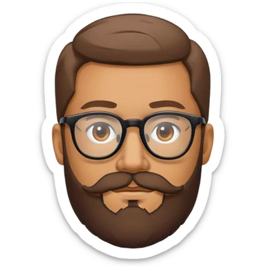 Hombre con barba y lentes sticker