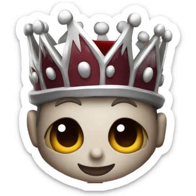 Dark red crown sticker
