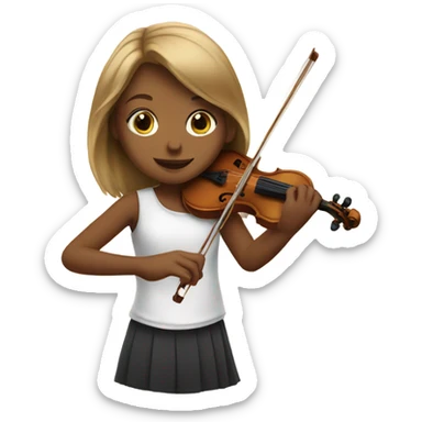 Girl playing violin sticker