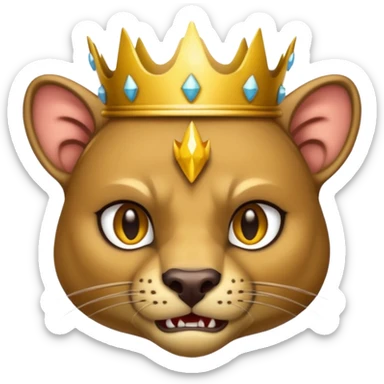 Fossa animal wearing a crown is angry sticker