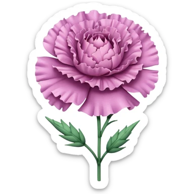 create a lavender carnation flower with a stem sticker