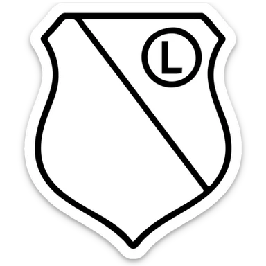 simplified minimalist style coat of arms of Legia Warszawa sticker
