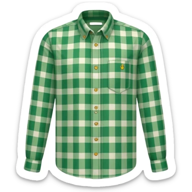 Camisa manga longa xadrez verde sticker