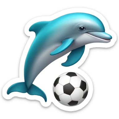 Dolphin playing soccer sticker
