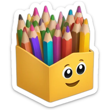 box of pencils color sticker