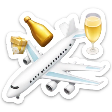  Christening Plane and a bottle of champagne  sticker