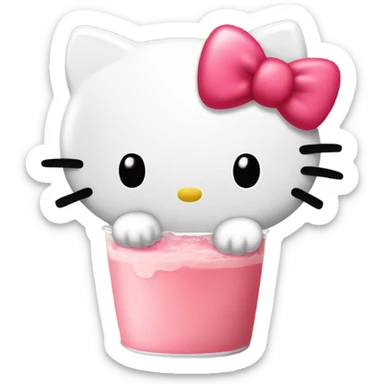 Hello kitty drinking boba  sticker