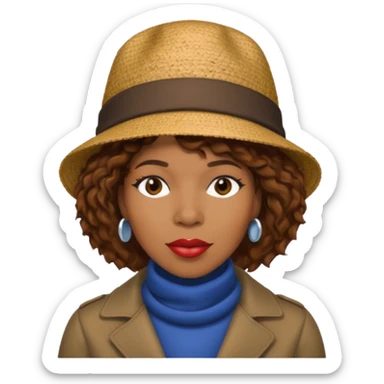 Macy Gray with brown hair sticker
