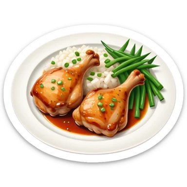 Plate of chicken thigh with scallions  sticker