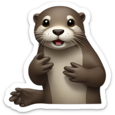 Otter with a wounded hand sticker