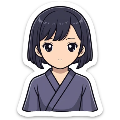 Girl withe Hime hair cut  sticker