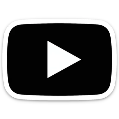 YouTube Shorts logo, black vertical rectangle with rounded corners and white play button in the center sticker
