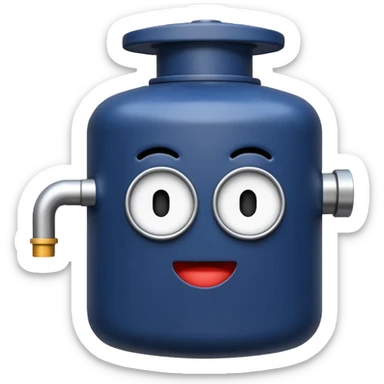 navy blue boiler emoji modern no face detailed sticker
