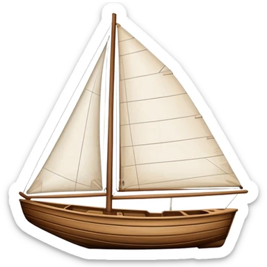 sailboat hull with rudder but no sails attached sticker