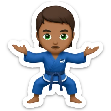 Karate Emoji with Seattle Seahawks Colors sticker