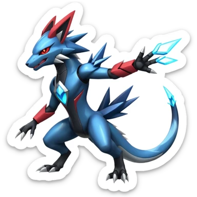 Futuristic Modern Zeraora-Dialga-Zoroark-fusion sticker