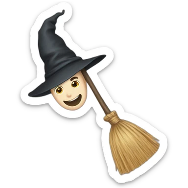 Emoji Harry potter flying broom sticker