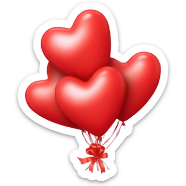 Bouquet of red heart balloons  sticker