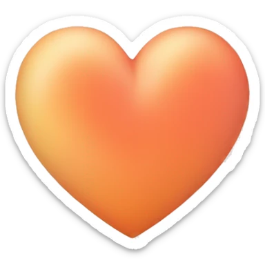 peach coloured heart sticker