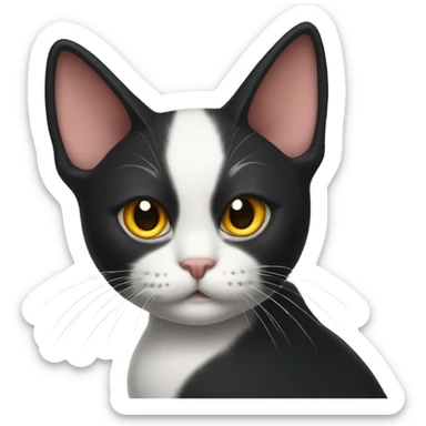 tuxedo cat with devil horns  sticker