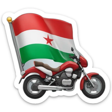 quelqu'un sur une moto avec le drapeau du Maroc derrière sticker