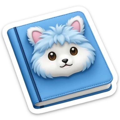 A blue notebook, fluffy and soft sticker
