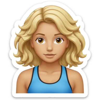 iOS 18 aesthetic wavy blondie girl gym sticker