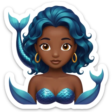 black mermaid with dark skin sticker