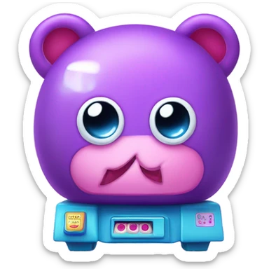 Purple pink and blue claw machine kawaii  sticker