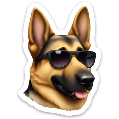 German Shepard wearing sunglasses sticker