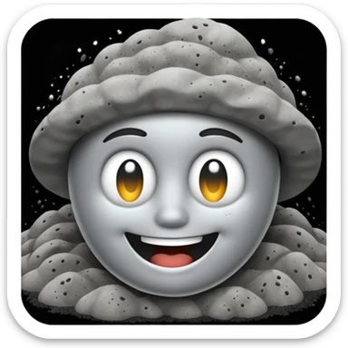 a pile of ash and dust smiling sticker