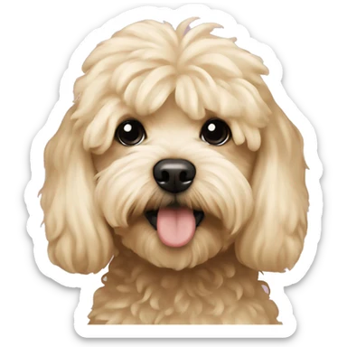 maltipoo and blonde girl together sticker
