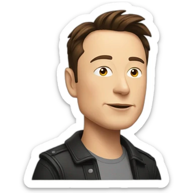 Elon musk cartoon sticker