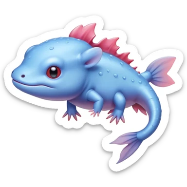 axolotl blue sticker