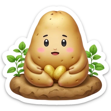kawaii sanrio meditating potato landscape sticker