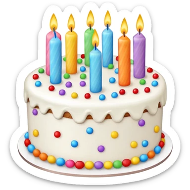 Birthday cake with bow and 47 candles sticker