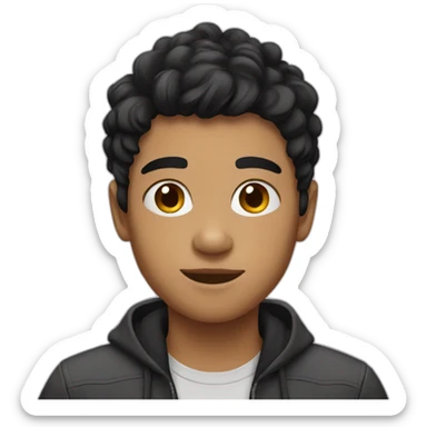 Teenager with Black soft hair  sticker