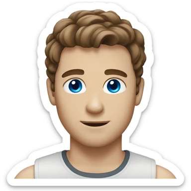 Man with brown hair and blue eyes sticker