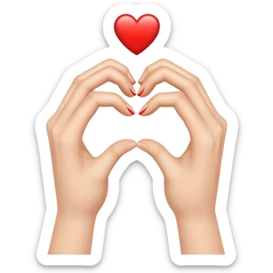 Two hands forming a heart shape  sticker