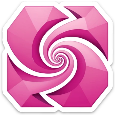 pink spiral hexagon  sticker