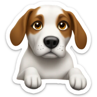 Dog lounging indoors at home sticker