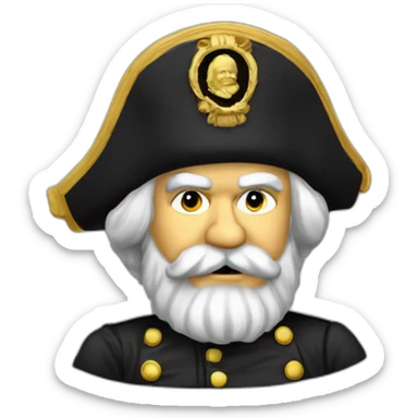 karl marx in bicorne with cockade sticker