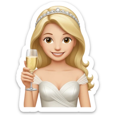 bride holding drink sticker